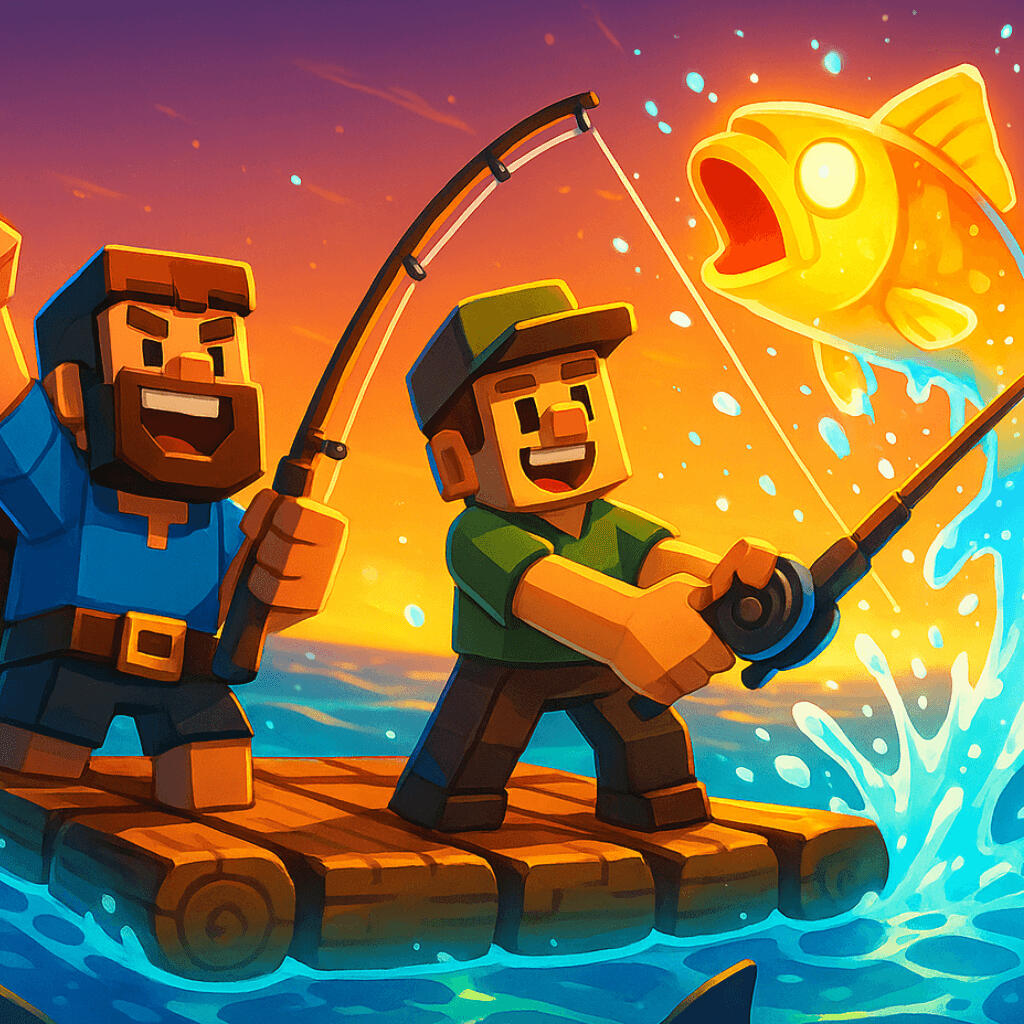 Minecraft player surviving on raft survival